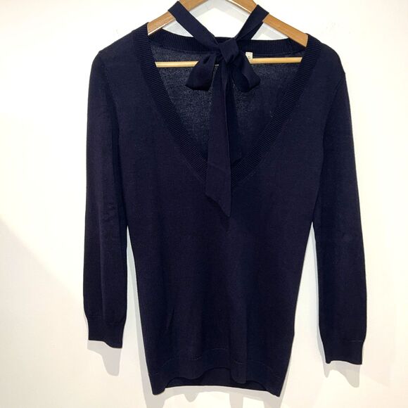 AG Adriano Goldschmied Womens Long Sleeve Pullover Sweater Neck Tie Silk Blend M - Picture 7 of 16